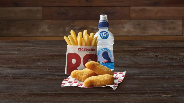 Kids 3 Cheesy Nuggets Meal…$8.25 – 1903kJ